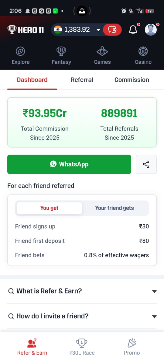 Hero11 Refer and Earn Program with ₹110 Bonus and Lifetime Commission